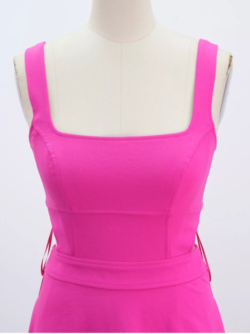 REISS Dina Waisted Midi Dress 0/4/6/8 Raspberry Pink Classic Party - Picture 9 of 11